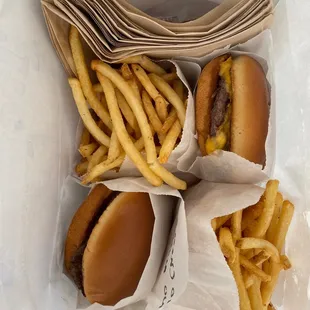 Burgers and fries