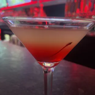 Upside down pineapple martini