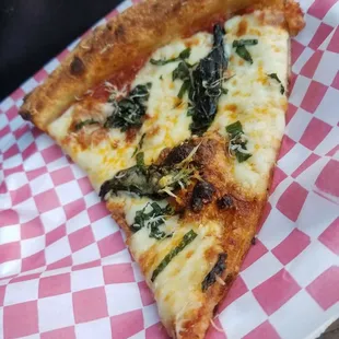 Margherita pizza slice