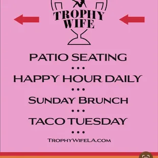 Trophy wife bar is reopening !