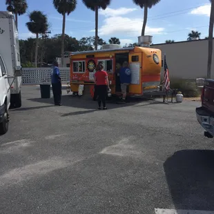 people getting food