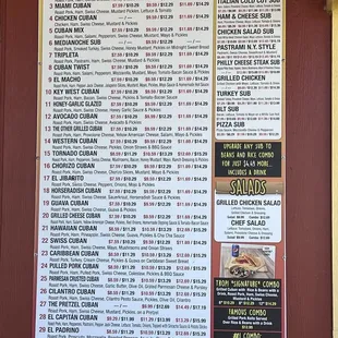 menu