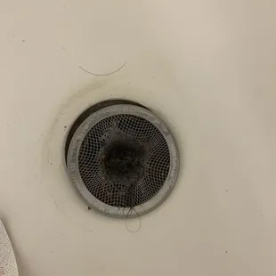 Hair and gunk in the drain