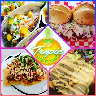 Tiki Tacos, Caribbean sliders, luau nachos, and Thai tamales