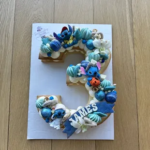 Medium number cake with mini figurines