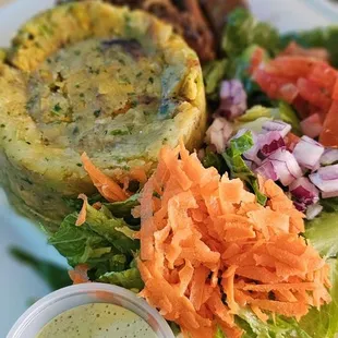 Trifongo with salad and Dominican Chicken