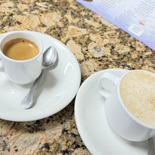 Cuban espresso and cafe with milk.