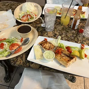 plates of food on a table