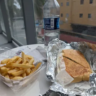 a sandwich and french fries