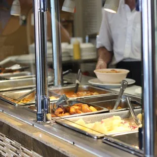 assortment of food options that they serve you