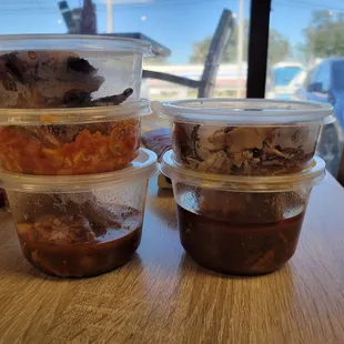 Bacalao, maduros, ribs, chicken and pork