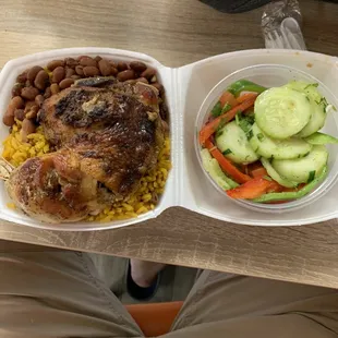 Baked Chicken Friday Lunch Special with cucumber salad