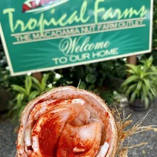 an open coconut shell