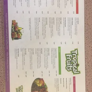 New menus as the of February 2017