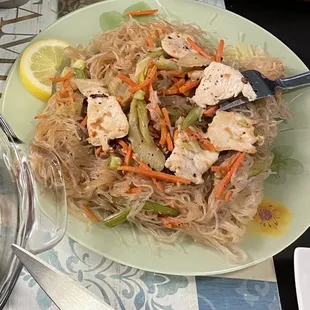 a plate of food on a table