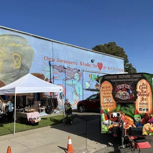 a mural on the side of a building