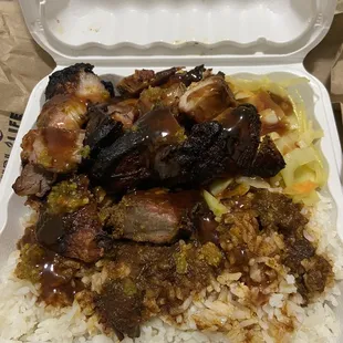 Small jerk pork meal
