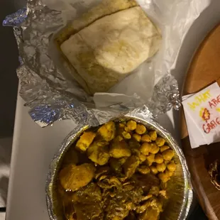 a plate of food on a table