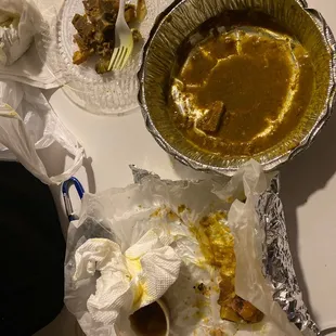 a plate of food on a table