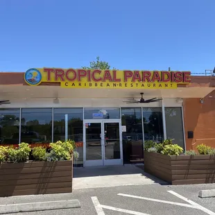 the front of the restaurant