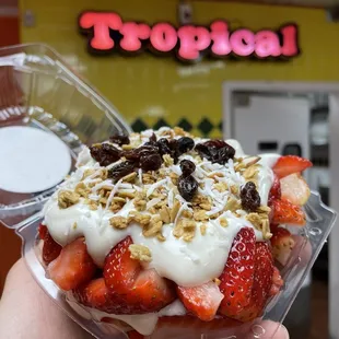 Delicious, strawberries and cream Homemade cream