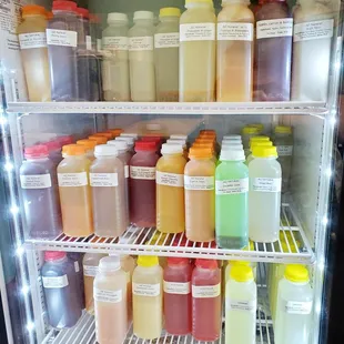 A variety of natural juices