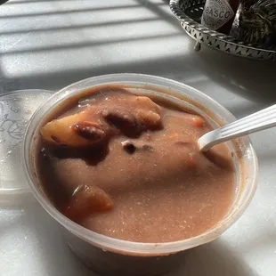 Vegetarian red peas soup. It hit the spot!