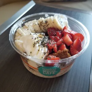 Oatmeal bowl with strawberries