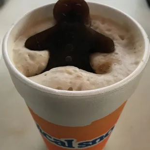 Iced coffee with coffee ice cubes to make it a truly enjoyable experience all the way to the end. Cold and and coffee the way thru.