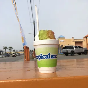 Strawberry and lime snow cone!