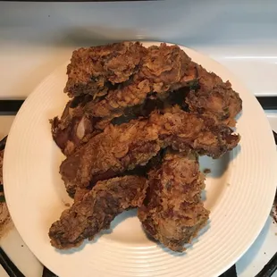 a plate of fried chicken