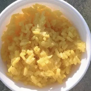 a bowl of yellow rice