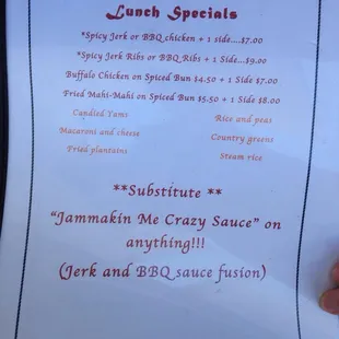 Menu back