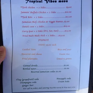 Menu front