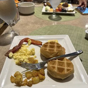 Waffles and potatoes