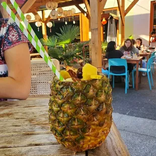 Piña colada in the pineapple!