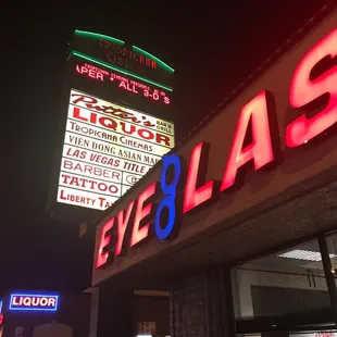 Located in far left corner of shopping center. EYEGLASSES is on Tropicana entrance.