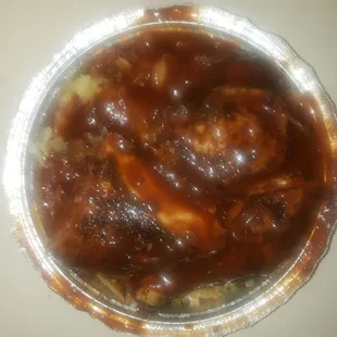 Jerk chicken and cabbage