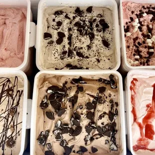 a variety of ice creams