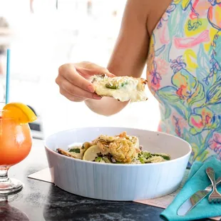 Boat drinks and oysters!