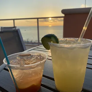 Mezcal old fashioned and Cadillac margarita