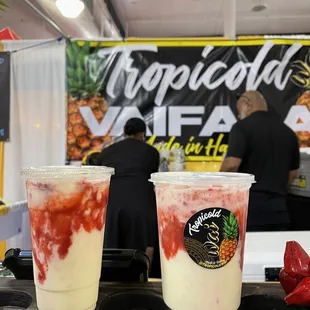 two drinks on a table