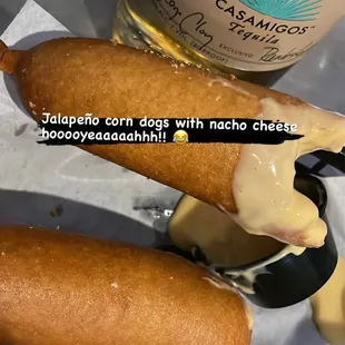 Jalapeño Corn Dogs with Cheddar Cheese!!