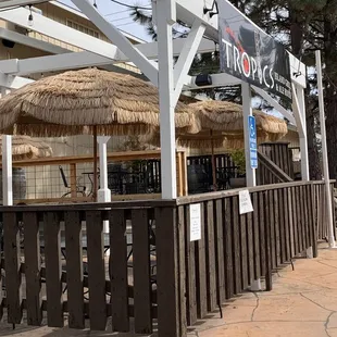 10/16/2023:  Palapa grass umbrellas changed from Ring Of Fire BBQ&apos;s outdoor, patio decor.