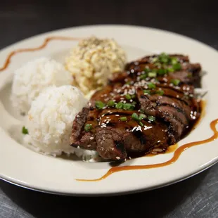 steak and rice