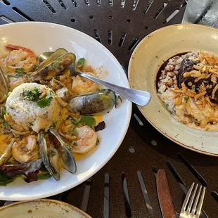 Seafood Medley and Short Ribs Risotto