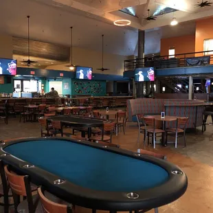 a poker table in a restaurant