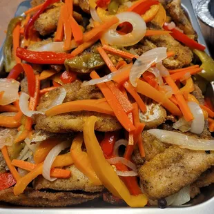 Catering tray of Escovitch boneless fish