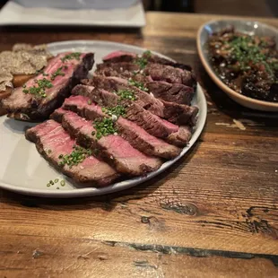 Bone in steak with the best mushrooms imaginable!
