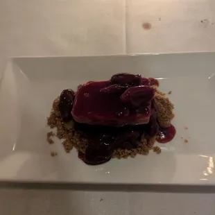 Chocolate tart with cherry 5/5 decadent and very rich. This was great